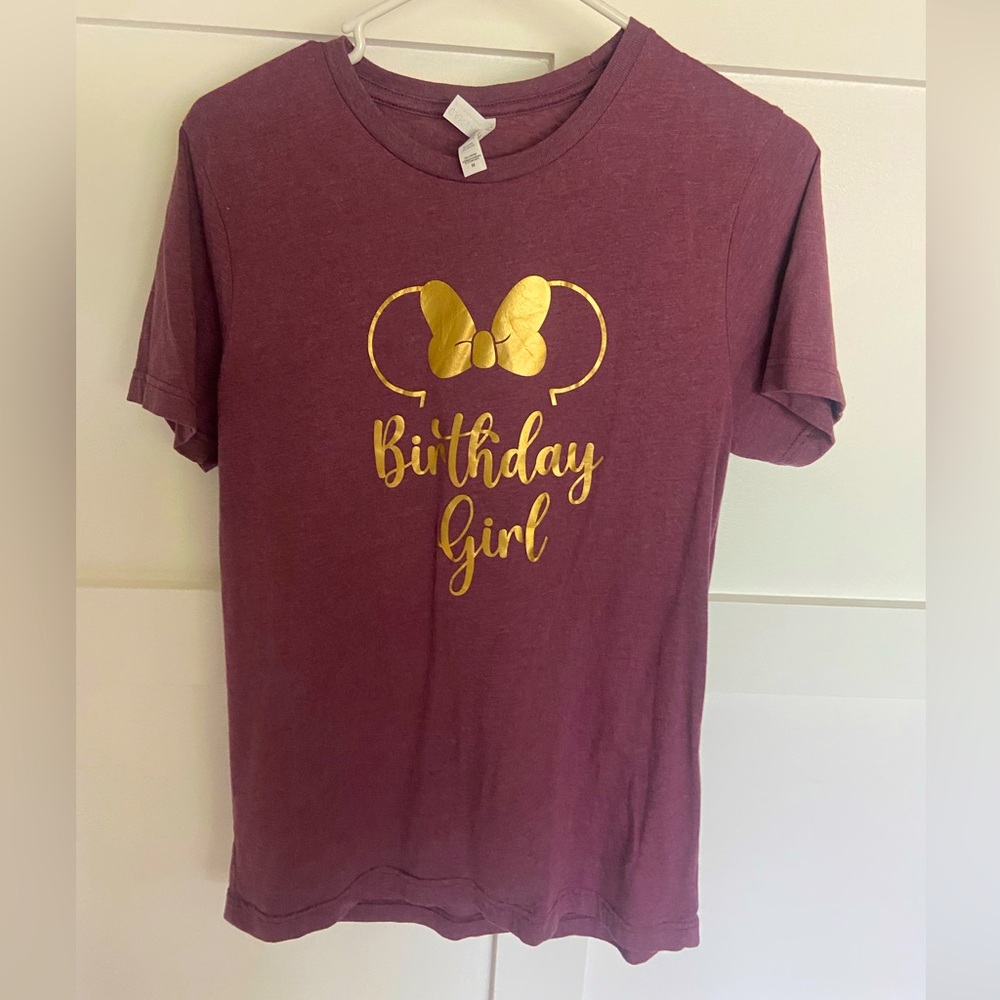 Disney Birthday Girl Tshirt Minnie Mouse Ears. Medium